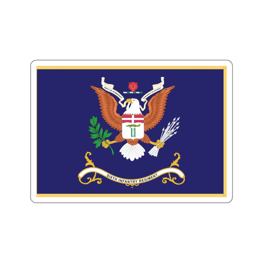 Kiss-Cut Stickers - Army - Regimental Colors - 6th Infantry Regiment  - UNITY IS STRENGTH - Flag w Fringe X 300