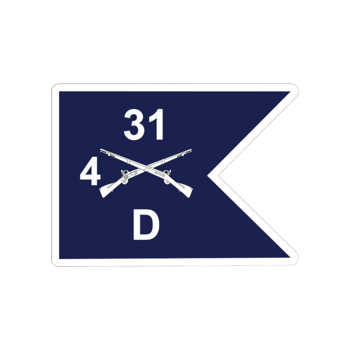 Kiss-Cut Stickers - Army - Delta Company, 4th Battalion, 31st Infantry Regiment - Guidon X 300