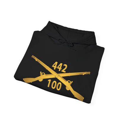 Unisex Heavy Blend™ Hooded Sweatshirt - Army - 100th Infantry Battalion, 442nd Infantry Regiment - wo Txt w Br X 300