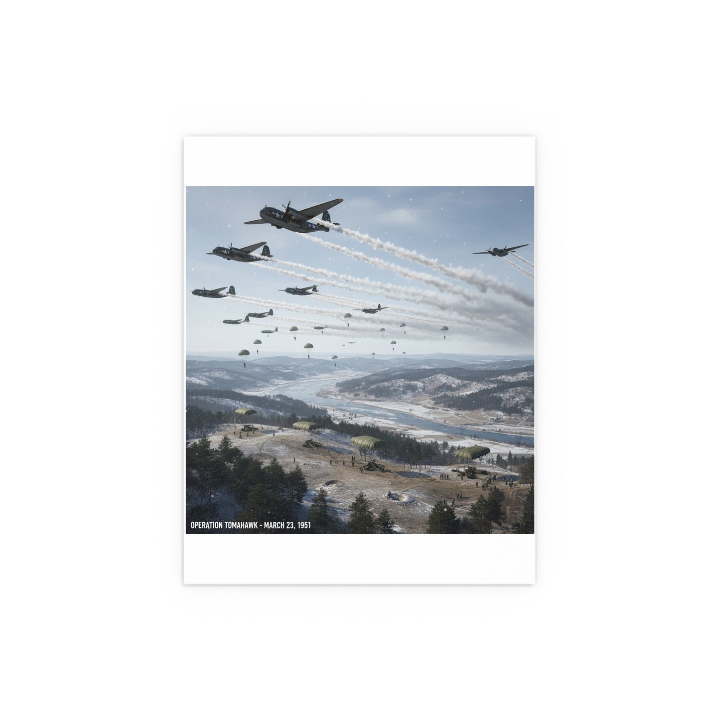 Indoor and Outdoor Silk Posters - Operation Tomahawk - 187th Regimental Combat Team