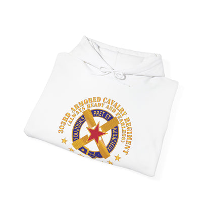 Unisex Heavy Blend™ Hooded Sweatshirt - Army - 303rd Armored Cavalry Regiment - DUI - Always Ready and Fearless X 300
