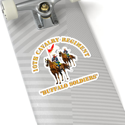 Kiss-Cut Stickers - Army - 10th Cavalry Regiment w Cavalrymen - Buffalo Soldiers
