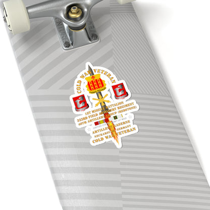 Kiss-Cut Stickers - Army - Cold War Vet - 1st Missile Bn, 333rd Artillery 40th Artillery Group - Germany - Firing Missile  w COLD SVC
