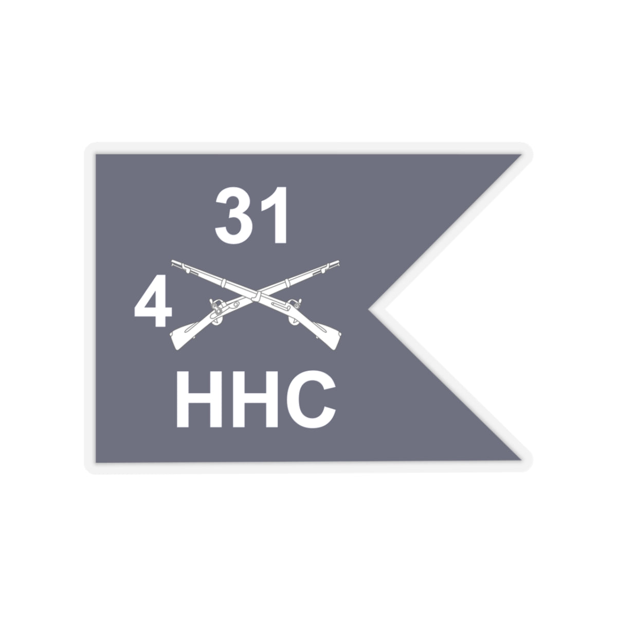Kiss-Cut Stickers - Army - HHC,  4th Battalion, 31st Infantry Regiment - Guidon X 300