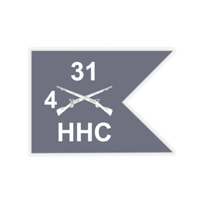 Kiss-Cut Stickers - Army - HHC,  4th Battalion, 31st Infantry Regiment - Guidon X 300