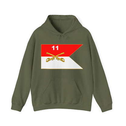 Unisex Heavy Blend™ Hooded Sweatshirt - Army - 11th Armored Cavalry Regiment - Guidon