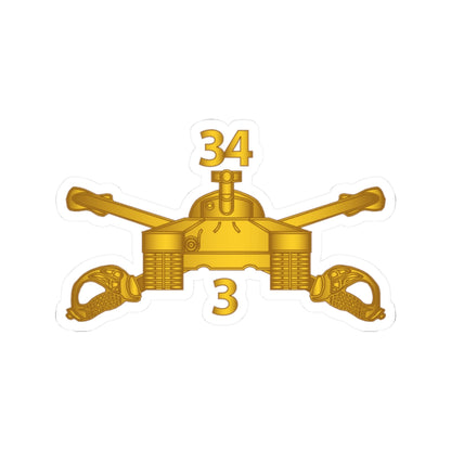 Kiss-Cut Stickers - Army - 3rd Bn 34th Armor - Armor Branch wo Txt