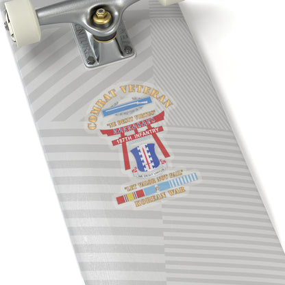 Kiss-Cut Stickers - Army - Combat Veteran - 187th Infantry Regiment - Torii, Rakkasans, Let Valor Not Fail, English, Latin w CIB w KOREA SVC