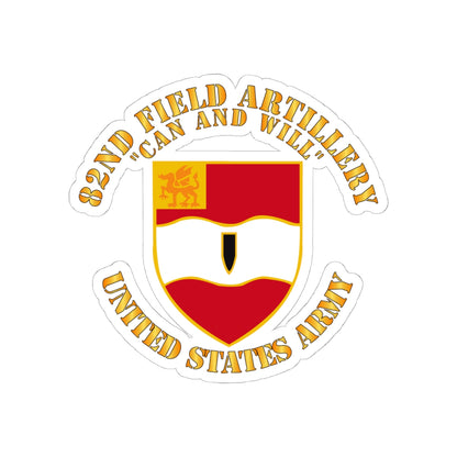 Kiss-Cut Stickers - Army - 82nd Field Artillery - Can and Will