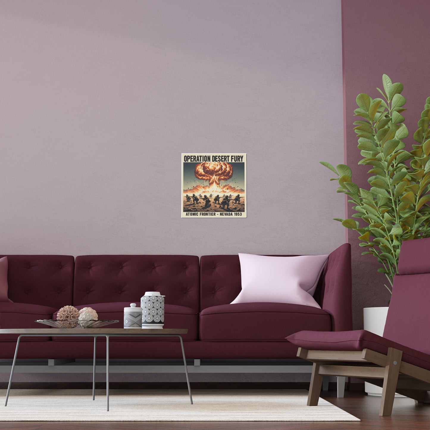 Indoor and Outdoor Silk Posters - Atomic Testing in Nevada Desert Operation Fury