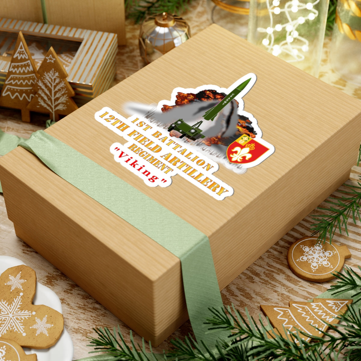 Kiss-Cut Stickers - Army -  1st Bn, 12th FAR, Ft Sill, OK, MGM 52 - Lance  - Short X 300