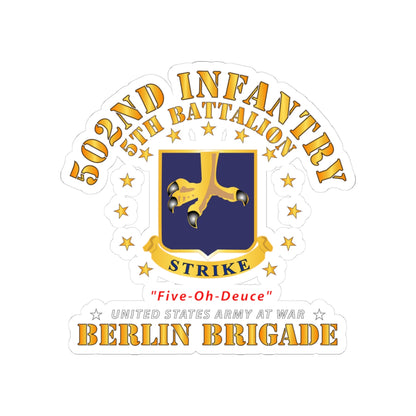 Kiss-Cut Stickers - Army - 5th Battalion 502nd Infantry - Berlin Brigade X 300