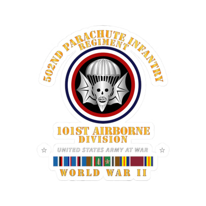 Kiss-Cut Stickers - Army  - 502nd PIR 101st Airborne Div - WWII w EUR SVC