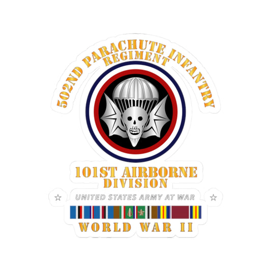 Kiss-Cut Stickers - Army  - 502nd PIR 101st Airborne Div - WWII w EUR SVC