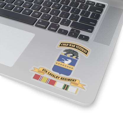 Kiss-Cut Stickers - Army - 8th Cavalry Regiment w Br - Ribbon COLD WAR Vet Tab X 300