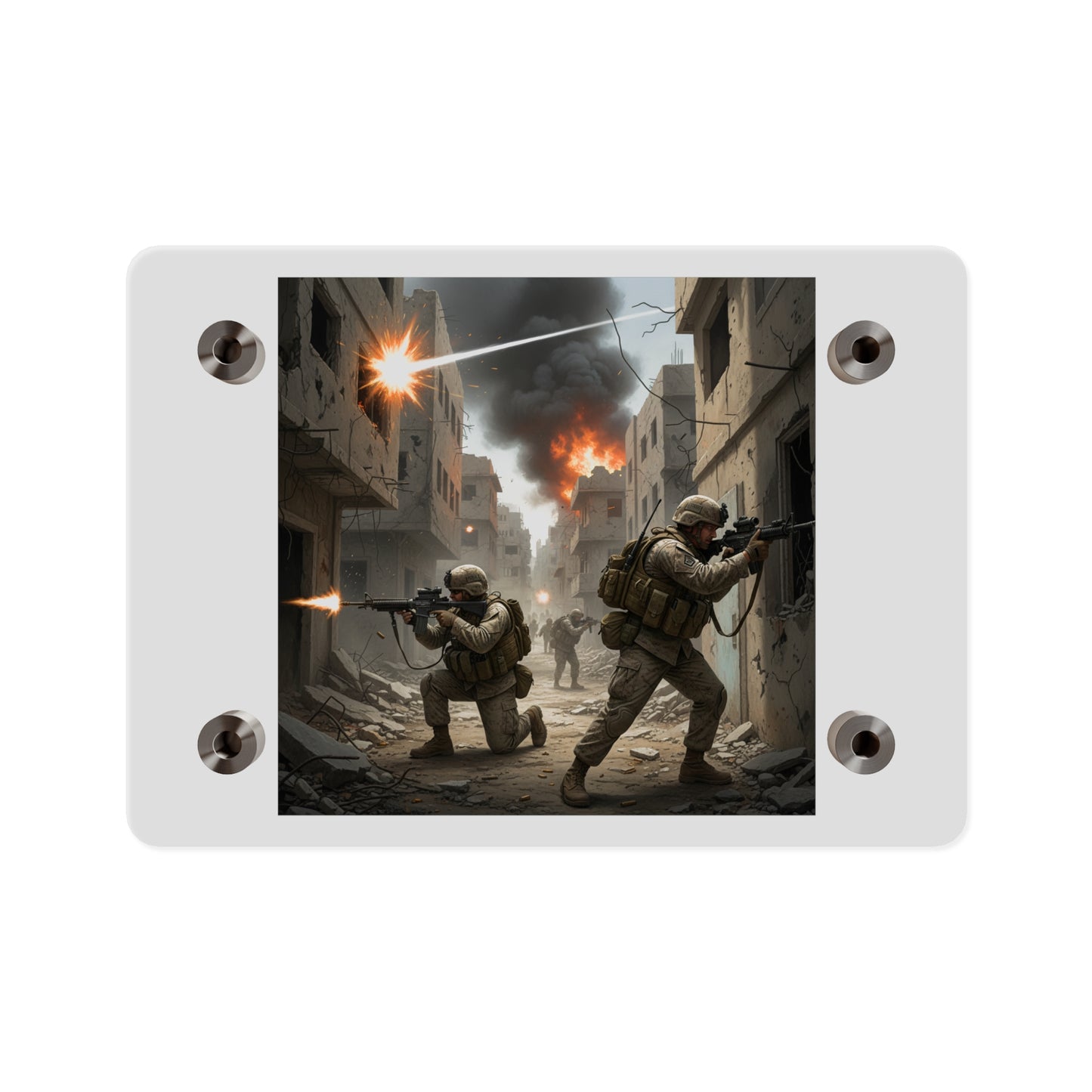 Acrylic Wall Art Panel - Marines in  the 2nd Battle of Fallujah