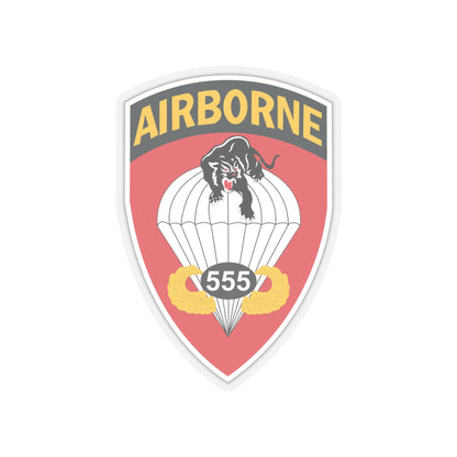 Kiss-Cut Stickers - Army - 555th Parachute Infantry Battalion - SSI w Br - Ribbon