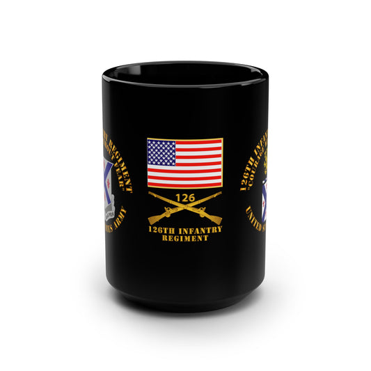 Mug - Army 126th Infantry Regiment DUI/ Coat of Arms - 15oz Black