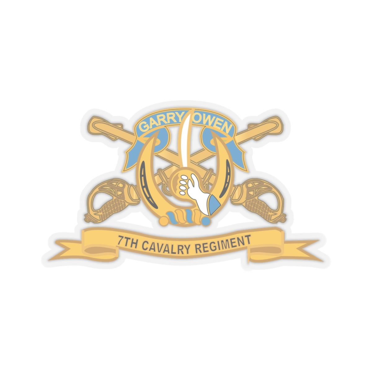 Kiss-Cut Stickers - Army  - 7th Cavalry Regiment w Br - Ribbon X 300