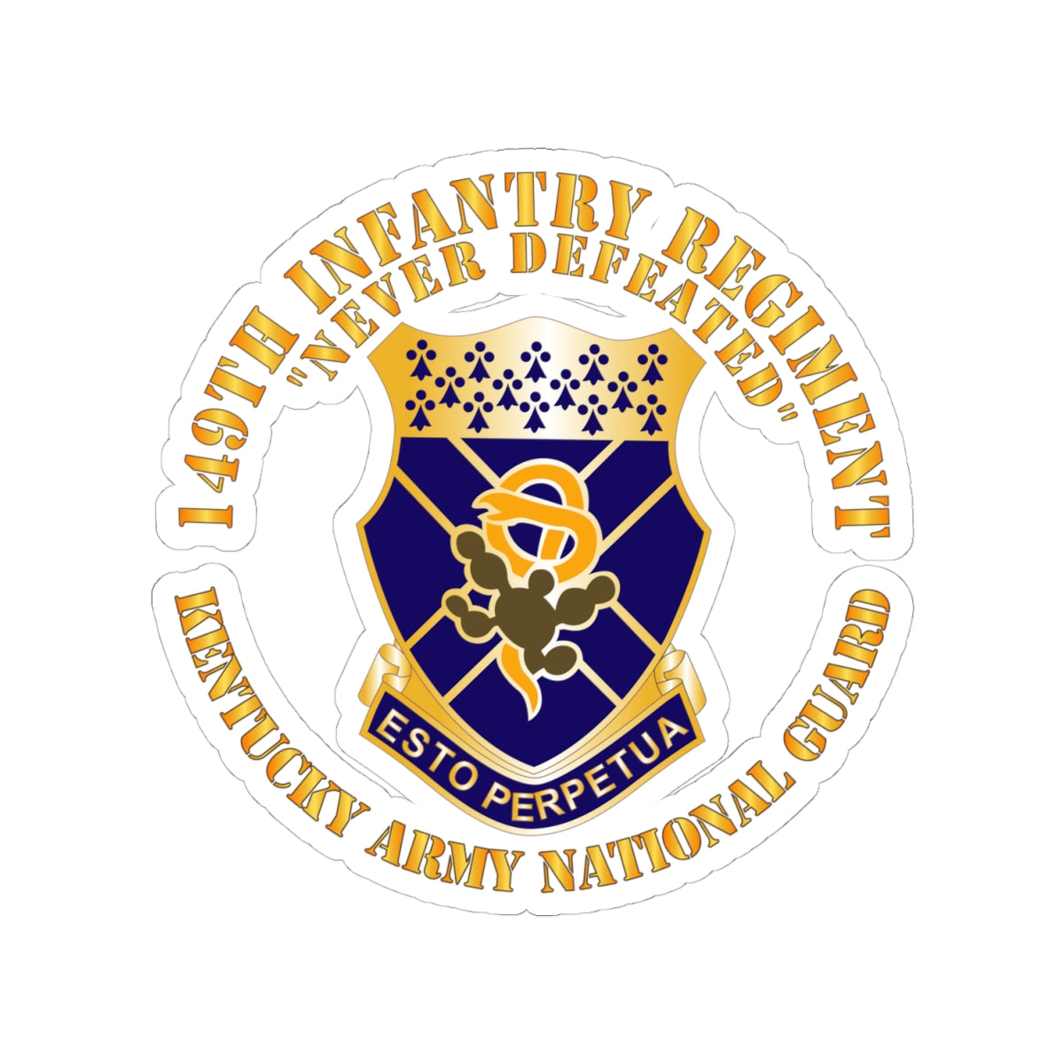 Kiss-Cut Stickers - Army -  149th Infantry Regiment - KYARNG - COA X 300