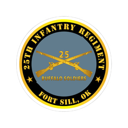 Kiss-Cut Stickers - Army - 25th Infantry Regiment - Fort Sill, OK - Buffalo Soldiers w Inf Branch