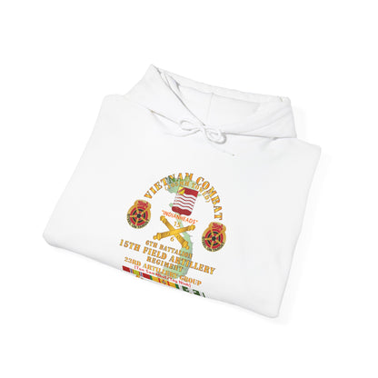 Unisex Heavy Blend™ Hooded Sweatshirt - Army - Vietnam Combat Vet - 6th Bn 15th Artillery - 23rd Artillery Group w105mm