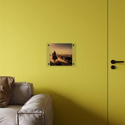 Acrylic Wall Art Panel - Dirty, dusty cattle drive in the Old West