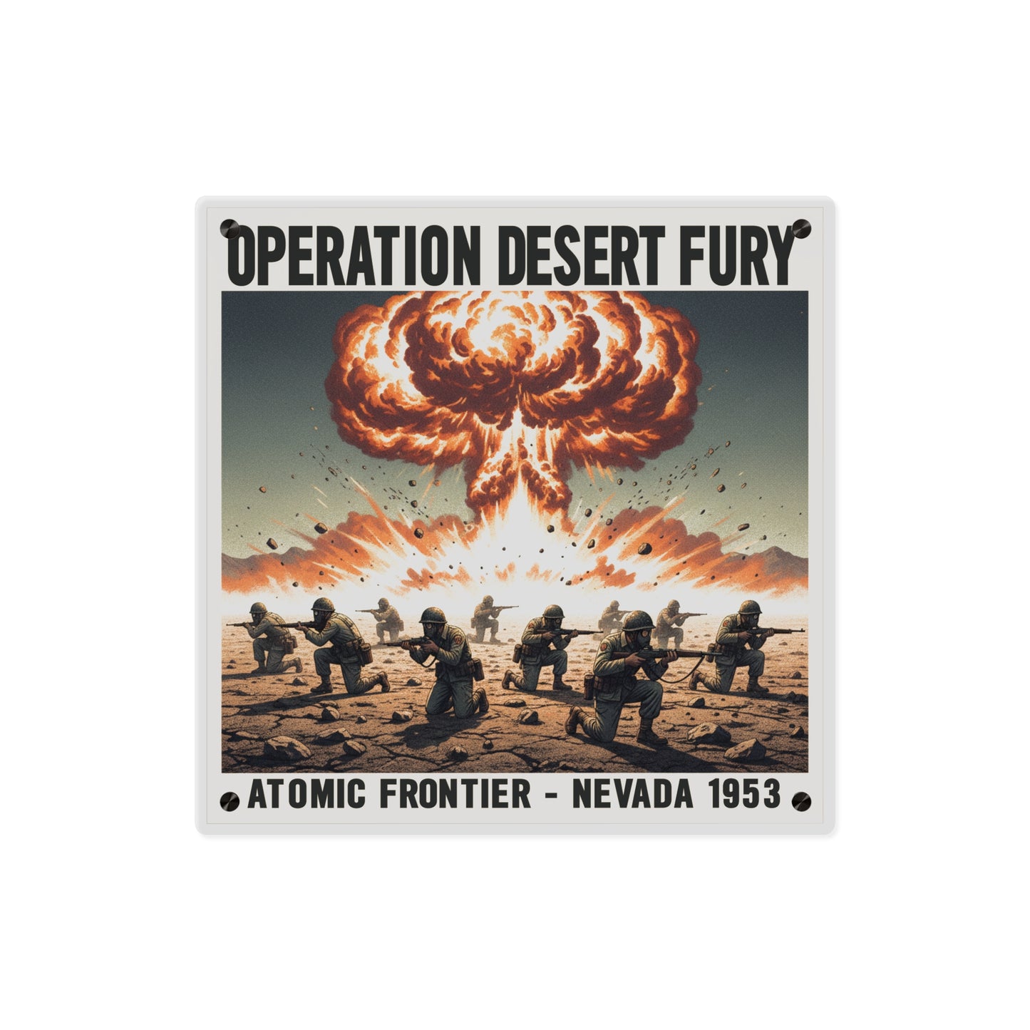 Acrylic Wall Art Panel - Atomic Testing in Nevada Desert Operation Fury