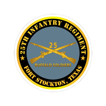 Kiss-Cut Stickers - Army - 25th Infantry Regiment - Fort Stockton, TX - Buffalo Soldiers w Inf Branch