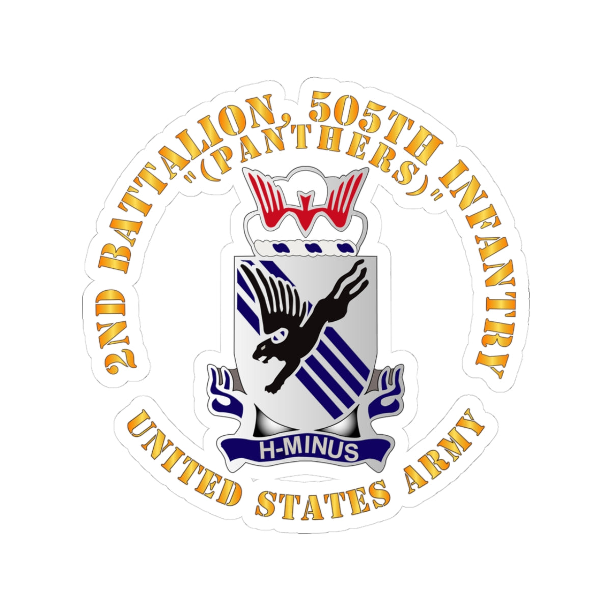 Kiss-Cut Stickers - Army -  2nd Bn, 505th Infantry Regiment - Panthers - DUI