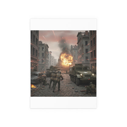 Indoor and Outdoor Silk Posters - M3A1 - 9th Armor Division Attack - WWII