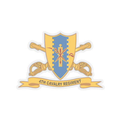 Kiss-Cut Stickers - Army - 4th Cavalry Regiment w Br - Ribbon