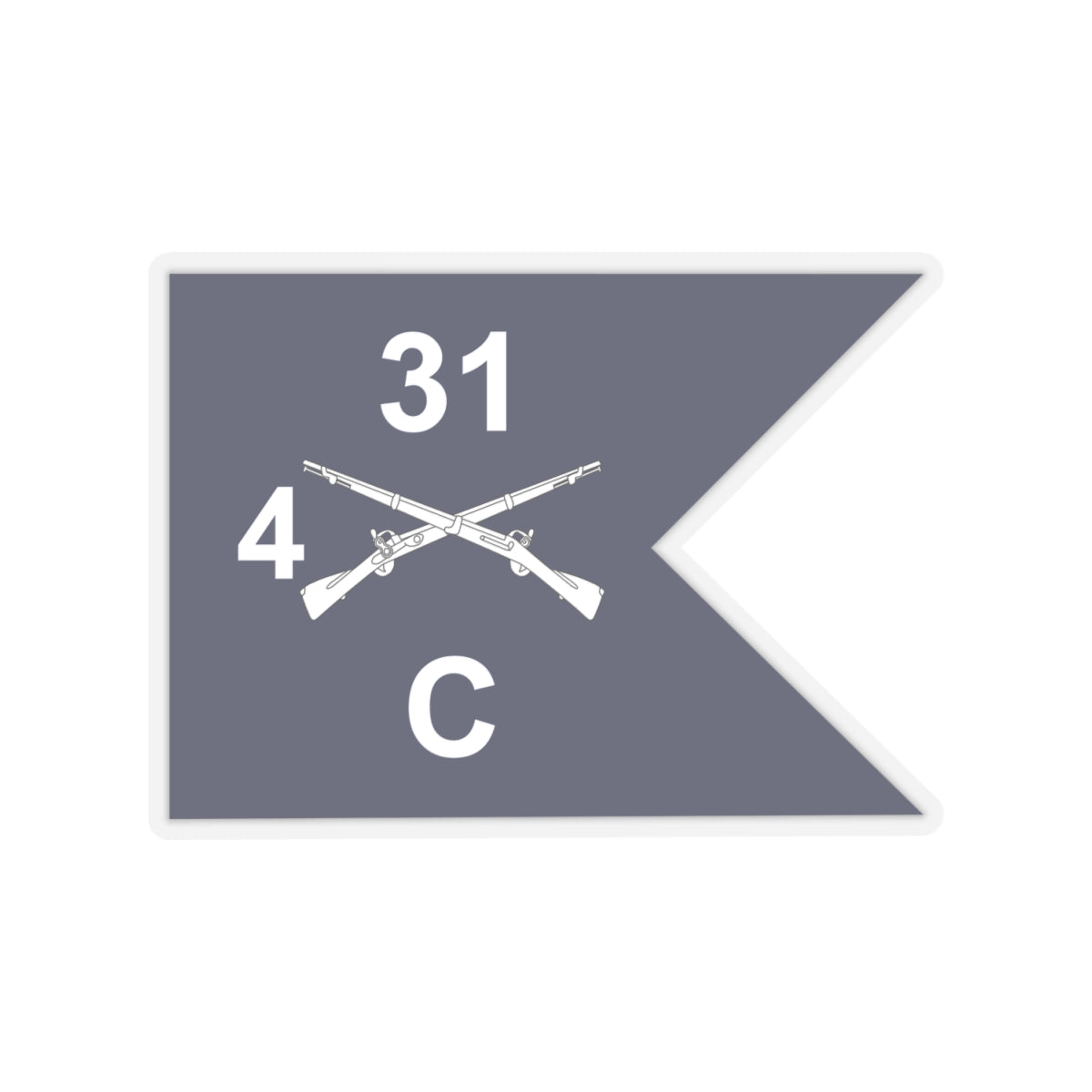 Kiss-Cut Stickers - Army - Charlie Company, 4th Battalion, 31st Infantry Regiment - Guidon X 300