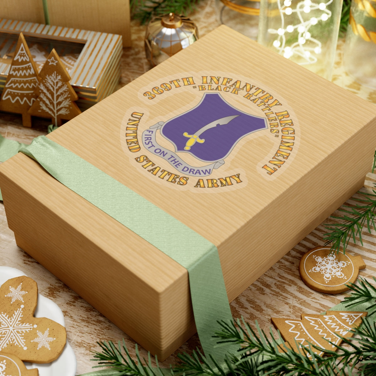 Kiss-Cut Stickers - Army - 369th Infantry Regiment - DUI - First Draw - Black Rattlers