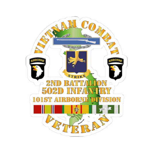 Kiss-Cut Stickers - Army - Vietnam Combat Vet - 2nd Bn 502nd Infantry - 101st Airborne Div SSI