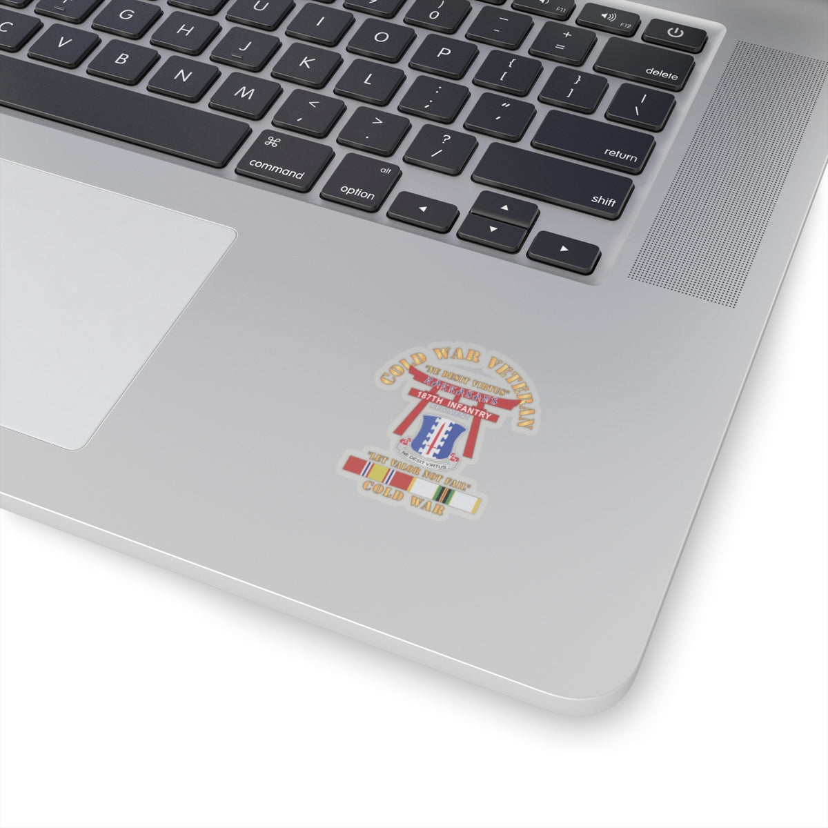 Kiss-Cut Stickers - Army - Cold War Veteran - 187th Infantry Regiment - Torii, Rakkasans, Let Valor Not Fail, English, Latin w COLD SVC