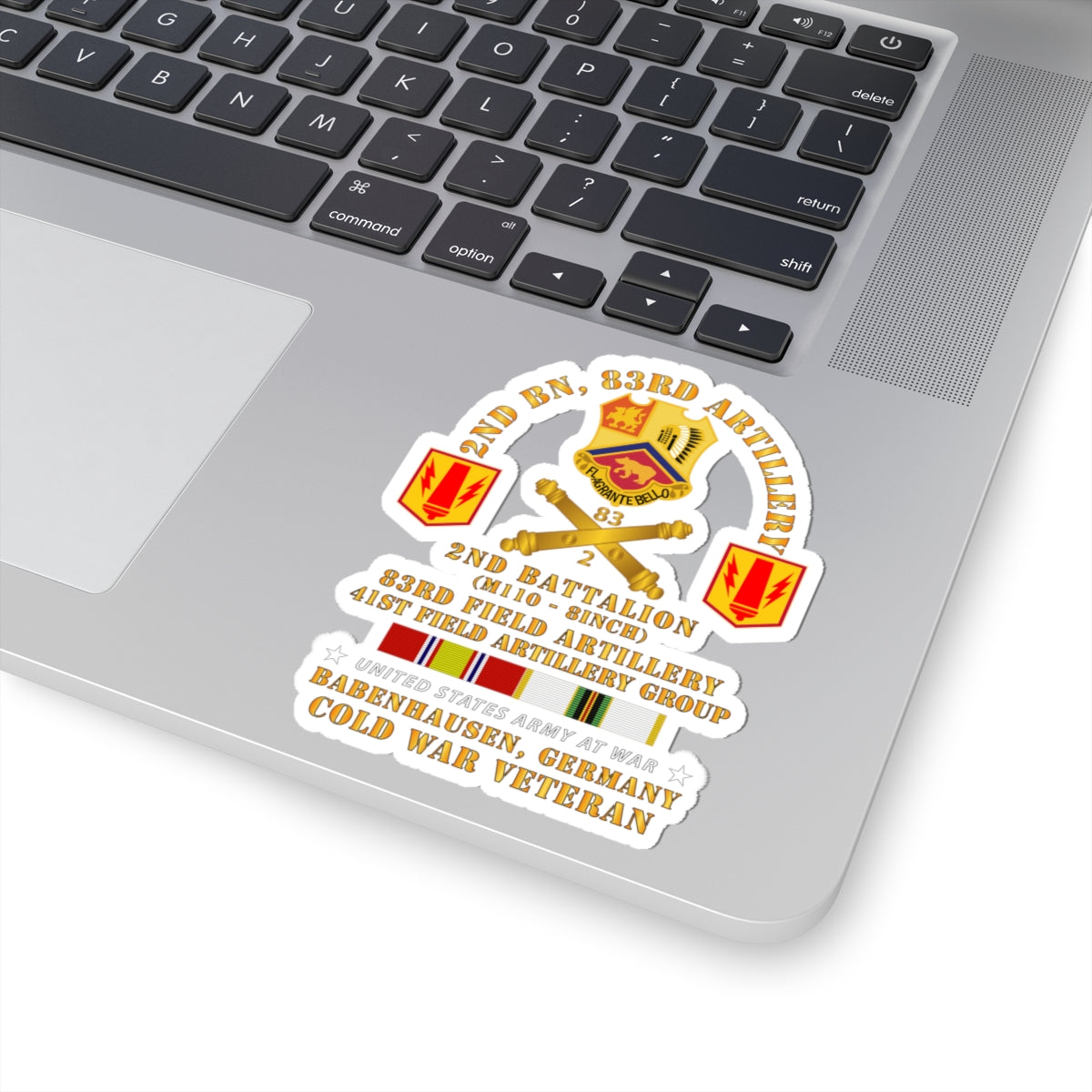 Kiss-Cut Stickers - Army - 2nd Bn 83rd Artillery - 41st FA Gp - Babenhausen Germany w COLD SVC