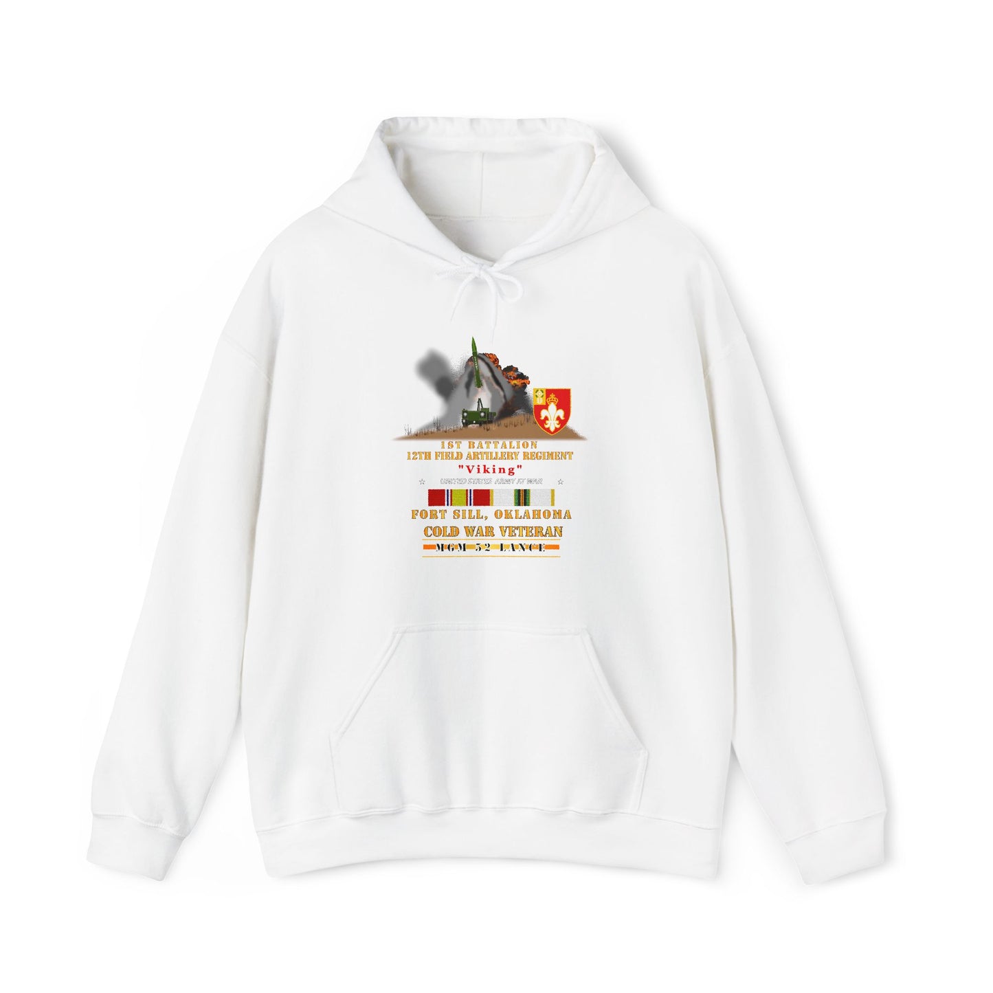 Unisex Heavy Blend™ Hooded Sweatshirt - Army -  1st Bn, 12th FAR, Ft Sill, OK, MGM 52 - Lance - COLD X 300