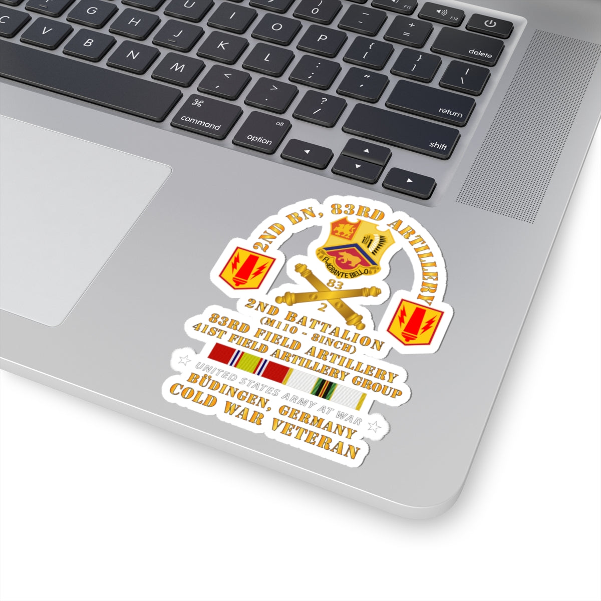 Kiss-Cut Stickers - Army - 2nd Bn 83rd Artillery - 41st FA Gp - Budingen Germany w COLD SVC