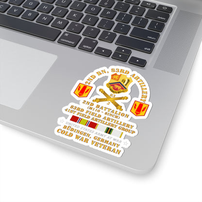Kiss-Cut Stickers - Army - 2nd Bn 83rd Artillery - 41st FA Gp - Budingen Germany w COLD SVC