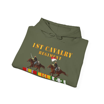 Unisex Heavy Blend™ Hooded Sweatshirt - Army - 1st Cavalry Regiment - Vietnam War wt 2 Cav Riders and VN SVC X300