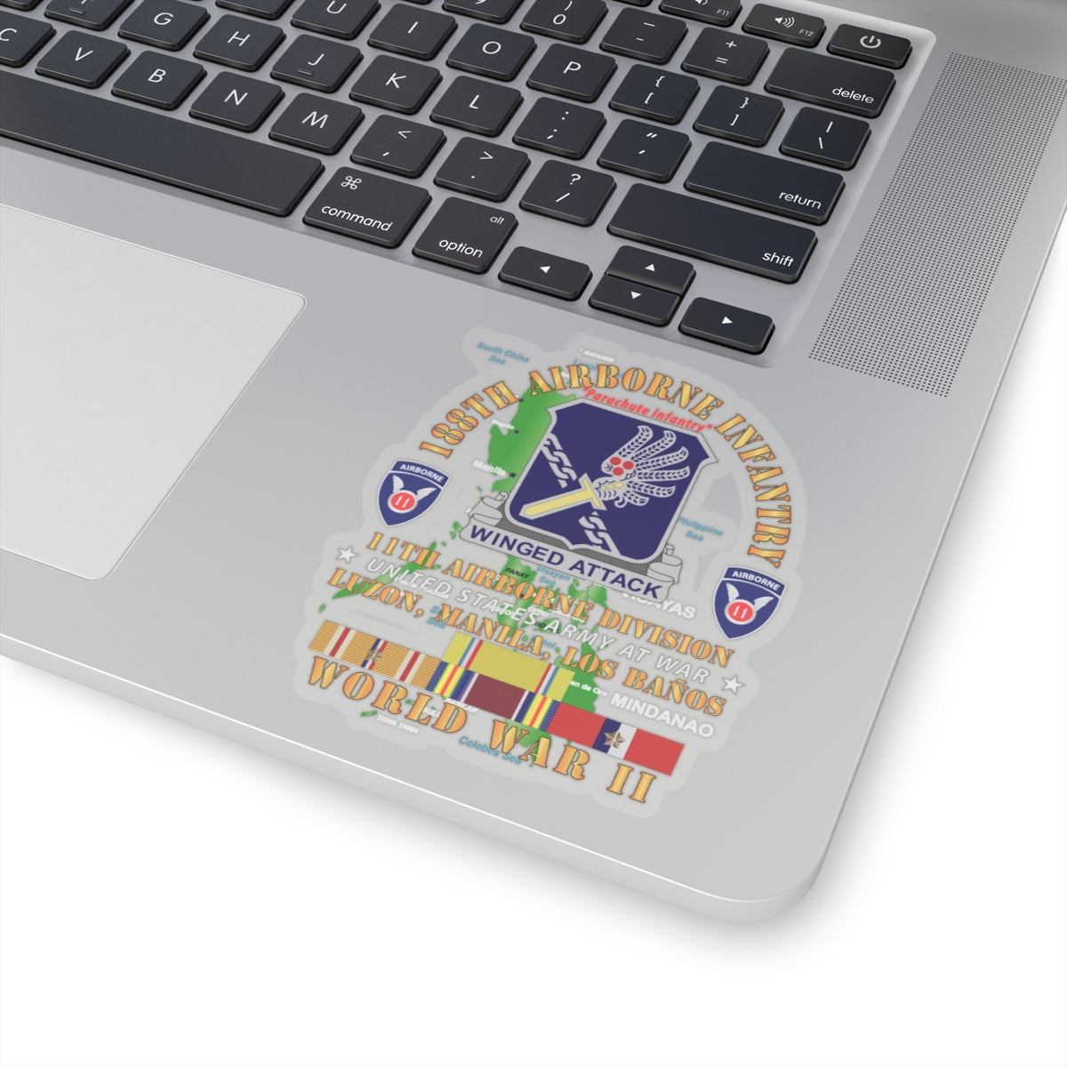 Kiss-Cut Stickers - Army - 188th Airborne Infantry - The Philippines - WWII w PAC SVC X 300