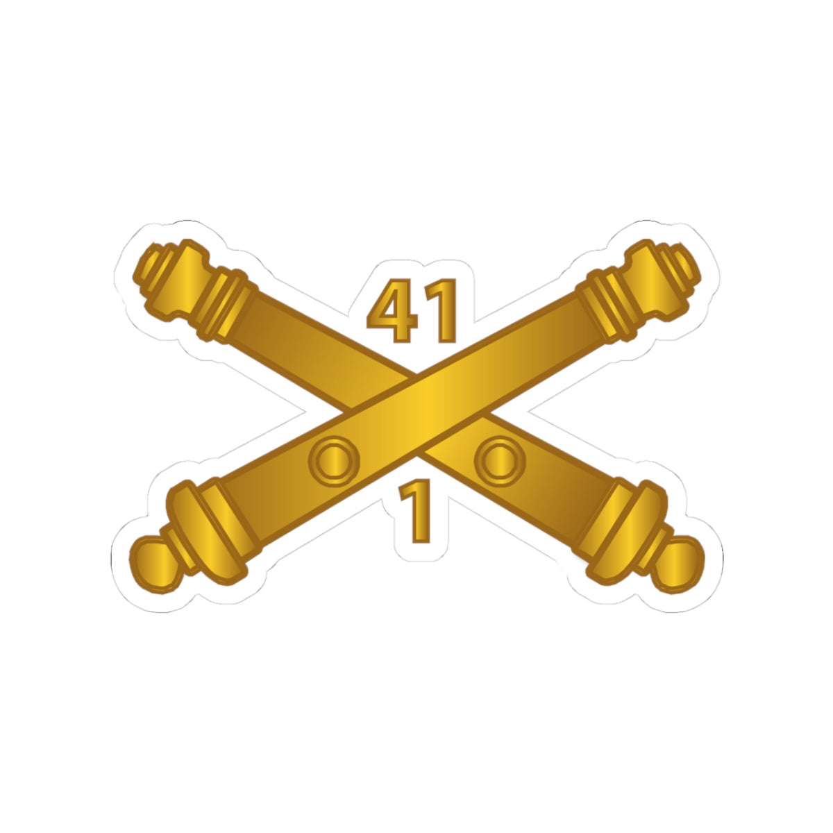 Kiss-Cut Stickers - Army - 1st Bn 41st Artillery  w Branch X 300