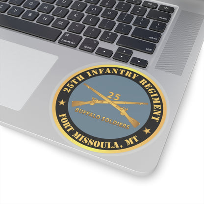 Kiss-Cut Stickers - Army - 25th Infantry Regiment - Fort Missoula, MT - Buffalo Soldiers w Inf Branch