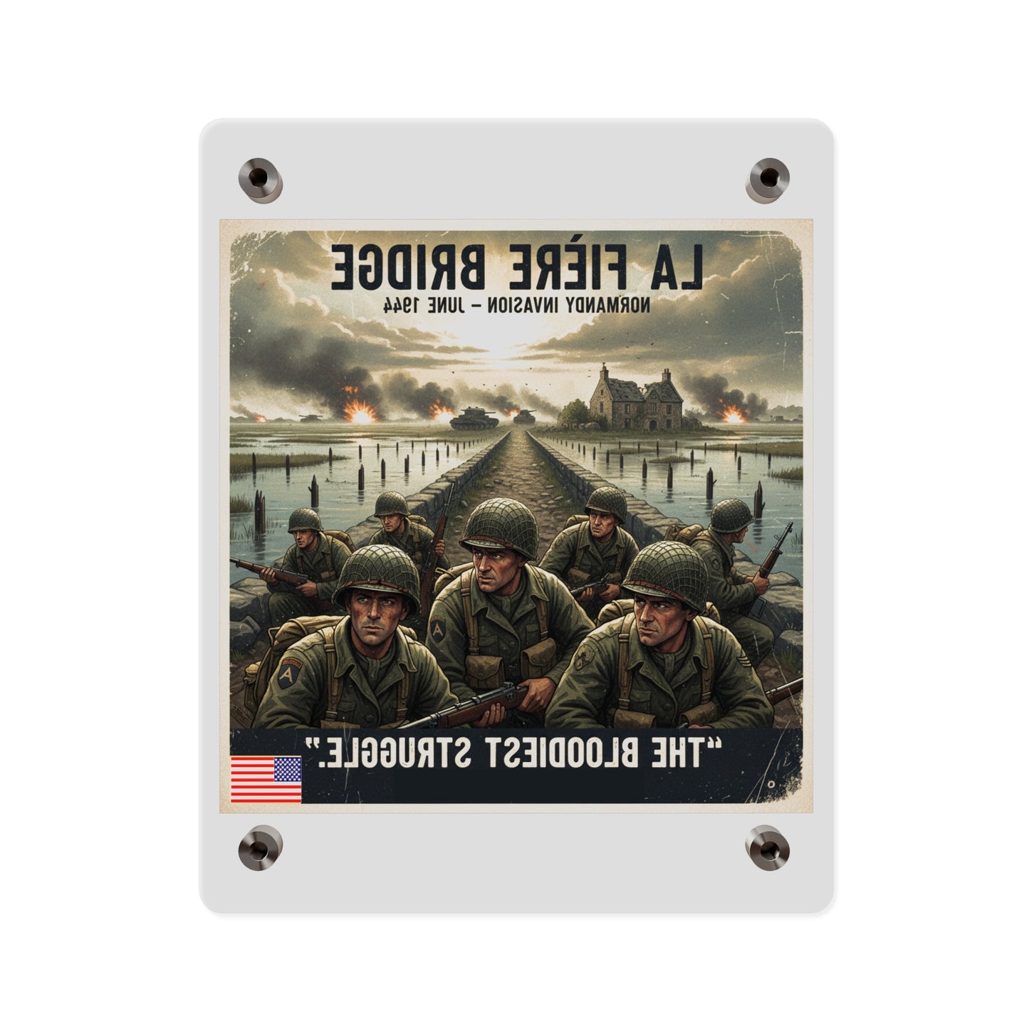 Acrylic Wall Art Panel - 82nd Airborne at the La Fière Bridge