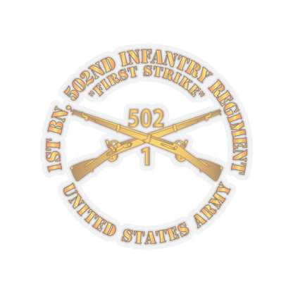 Kiss-Cut Stickers - Army - 1st Bn 502nd Infantry Regt - First Strike - Infantry Br