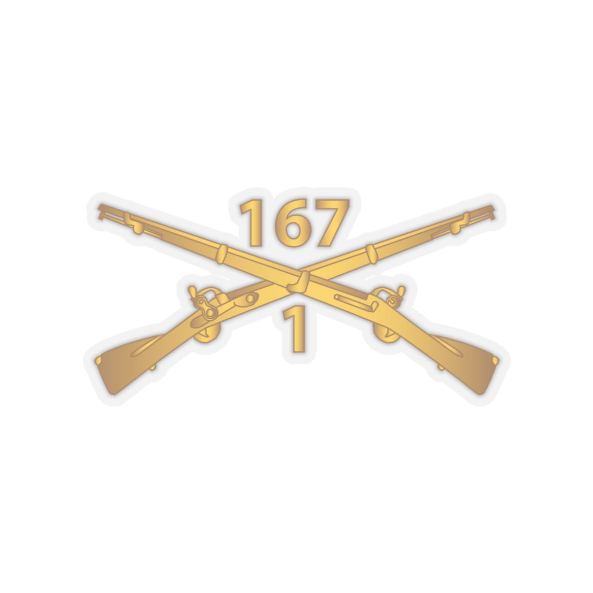 Kiss-Cut Stickers - Army - 1st Batalion, 167th Infantry Regiment - Inf Branch wo Txt X 300