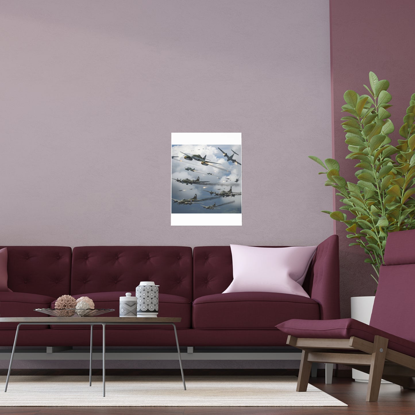 Indoor and Outdoor Silk Posters - German jet fighters attacking US bombing formations