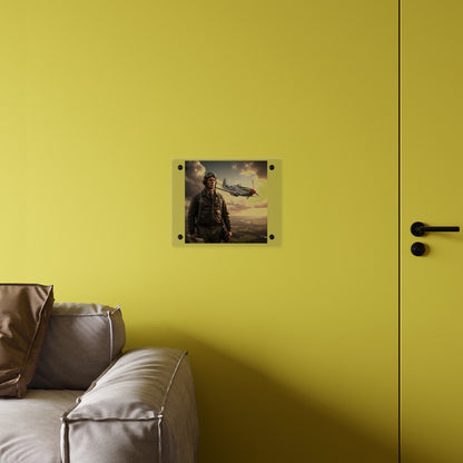 Acrylic Wall Art Panel - Army Air Corps Pilot