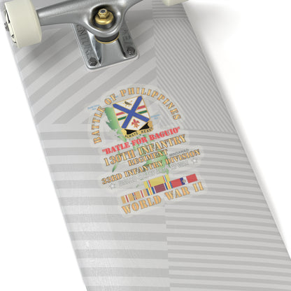Kiss-Cut Stickers - Army - Battle for Philippines - 130th Infantry Regiment - 33rd Infantry Division w PAC - PHIL SVC